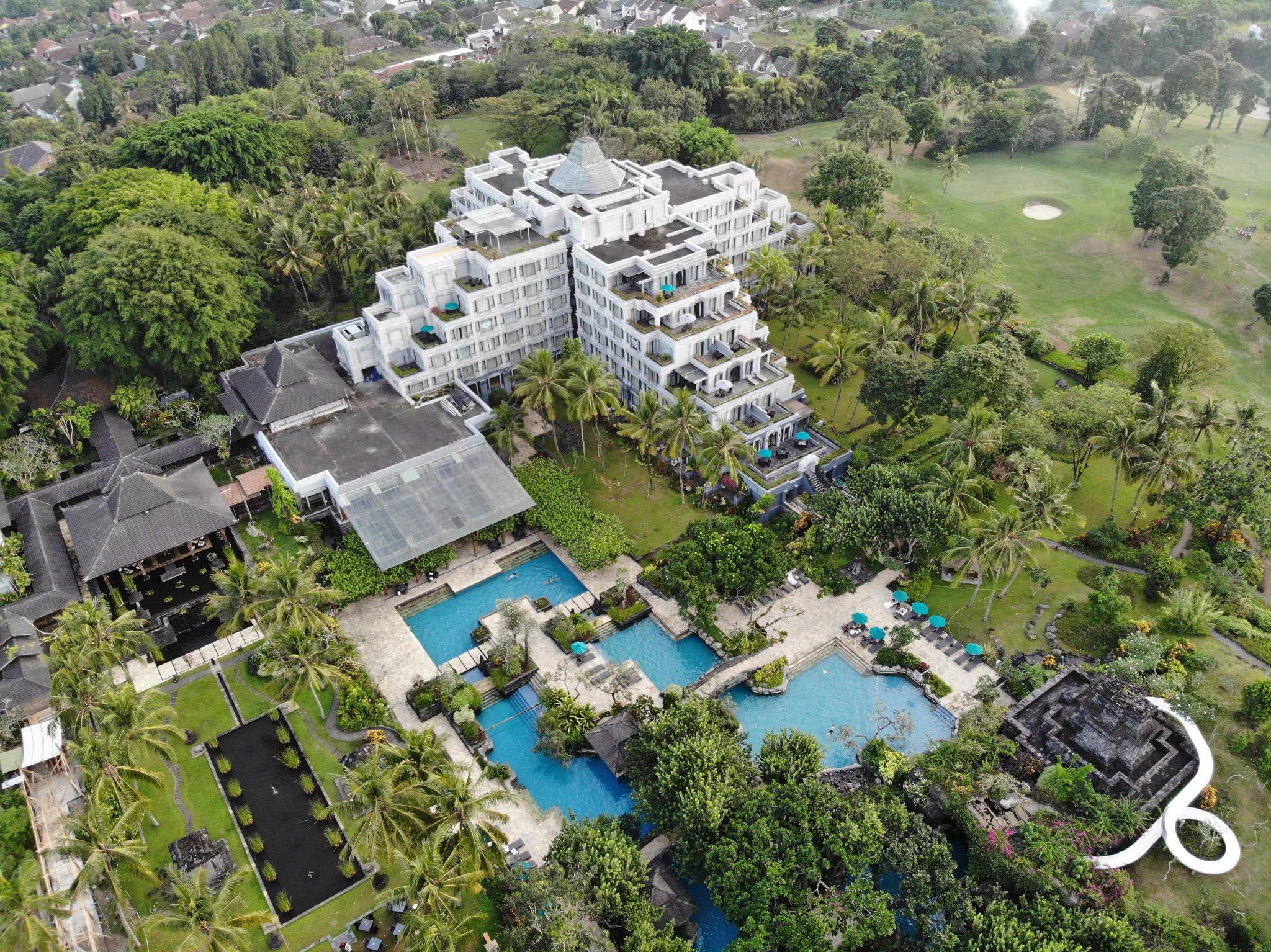 Hyatt Regency Yogyakarta Hotell Sleman  Exteriör bild Aerial view of the hotel